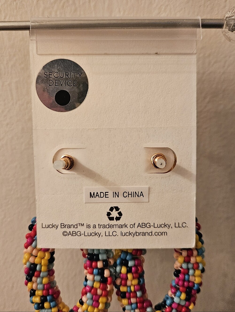 Lucky Brand Gold-Tone Beaded Earrings, NEW - GIFTABLE! - Picture 2 of 4
